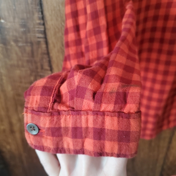 Woolrich soft flannel xl orange red plaid - Picture 3 of 7